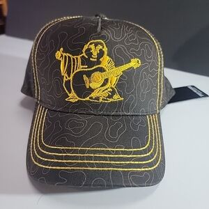 True Religion Black Cap with Yellow Embroidery